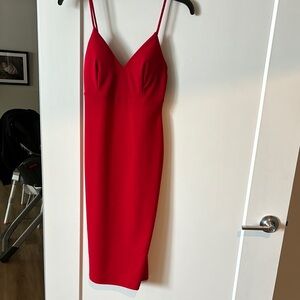Elegant Red Spaghetti Strap Dress